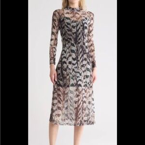 All Saints Hannah Ines Mesh Midi Dress